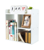 Étagère de bureau robuste sans fil à 3 niveaux, petite bibliothèque autoportante en bois, organisateur de fournitures de bureau à poser sur table pour salle d'étude