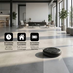 หุ่นยนต์ดูดฝุ่นอัจฉริยะรุ่นดั้งเดิมสำหรับใช้ในบ้าน โรงแรม ถูพื้นแบบเปียกและแห้ง แรงดูด 1200 PA พร้อมไส้กรอง HEPA 3 in 1 - Product Image 5