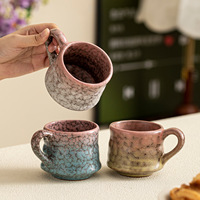 Tasse à café en porcelaine avec anse, résistante aux hautes températures, style rétro chinois, emballage cadeau, pour le petit-déjeuner au bureau