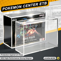 Boîte de rangement One Piece en acrylique transparent moderne, pré-assemblée pour la protection UV, avec couvercle anti-poussière de 5 mm pour cartes TCG