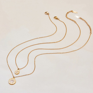 Nouveau Collier Double Couche en Acier Inoxydable Plaqué Or 18K avec Perle d'Eau Douce et Design Goutte d'Eau, Collection 2026 à Succès - Product Image 6