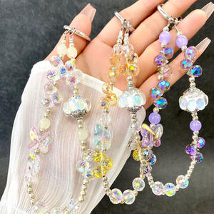 سلسلة هاتف محمول على شكل سوار مرصع بالأحجار الكريمة بتصميم فتاة سحرية، سلسلة خرز يدوية الصنع قصيرة، قلادة للمعصم، مشبك سوار - Product Image 5