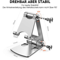 Support de téléphone et tablette portable pliable en aluminium réglable pour iPhone iPad Samsung Galaxy