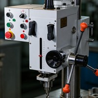 Machine de perçage et de taraudage 2-en-1 robuste avec contrôle de profondeur de précision et panneau de sécurité pour atelier industriel de travail des métaux