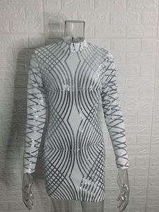 European American Women's Party Nightclub <strong>Sequins</strong> O-Neck Mid-Length Polyester Dress - Product Image 4