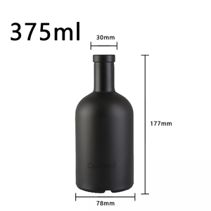 Bottiglia in Vetro Oslo da 375ml 500ml 750ml Opaca Bianca Nera per Vodka <span class=keywords><strong>Liquore</strong></span> Whisky <span class=keywords><strong>e</strong></span> Alcolici - Product Image 2