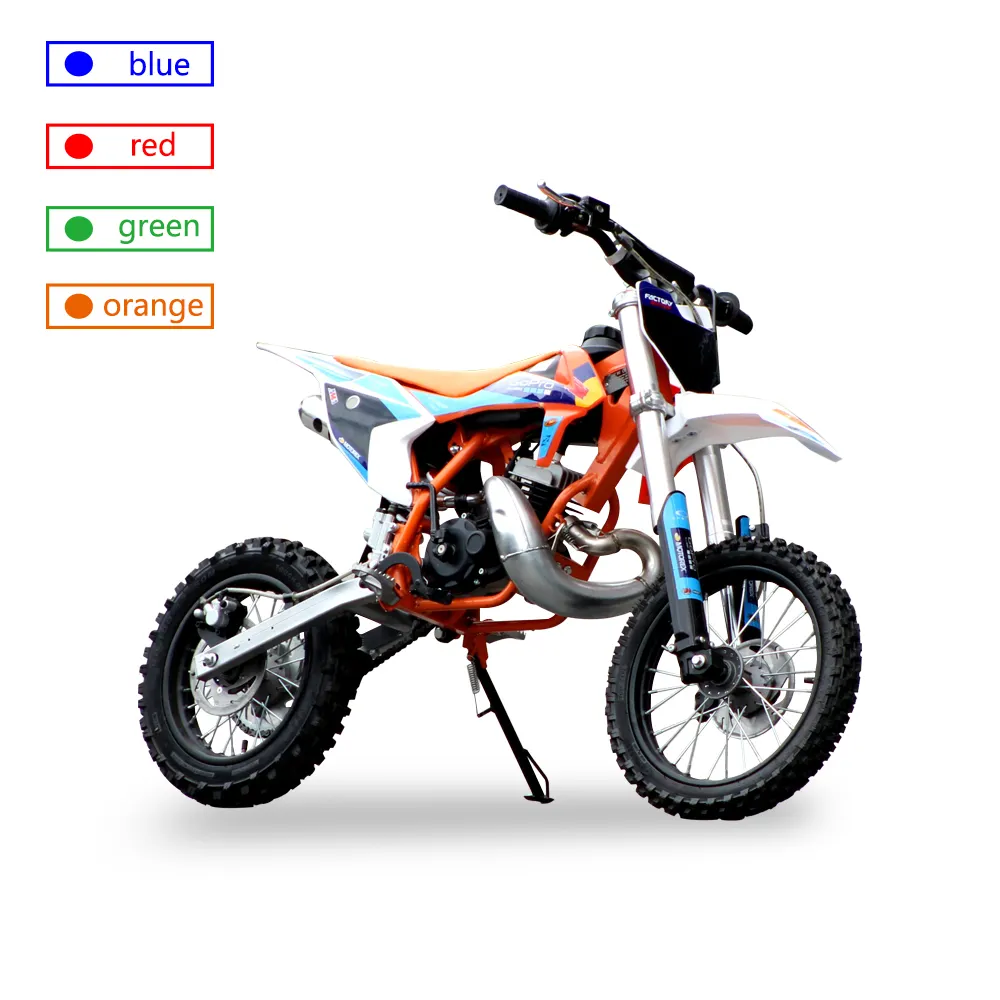 Chất lượng cao KTM mini-đột quỵ làm mát bằng không khí động cơ phía trước 14 "phía sau 12" trẻ em Dirt Bike Motocross Motocross 50cc Motocross để bán