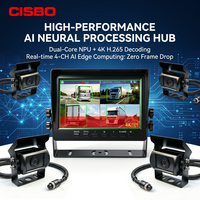 Sistema de Detección de Punto Ciego CISBO AI BSD de 4 Canales con Monitoreo IA 1080P AHD, Sin Calibración, para la Seguridad de Camiones Pesados