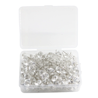 100 pièces épingles à poussoir transparentes punaises décoratives en diamant transparent pour tableau d'affichage affiches de tableau de liège cartes de bureau