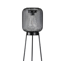 Lanterne solaire trépied de jardin en maille noire mate, lumière jaune chaude, lampe décorative d'extérieur pour projets de jardin et de paysagisme