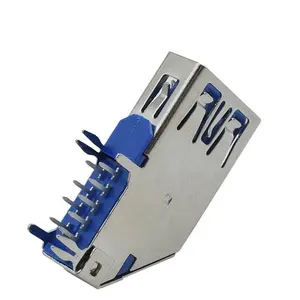 Conector de tomada lateral fêmea, alta qualidade, usb 3.0 af, conector