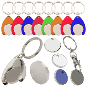 Bán Hot Home khuyến mãi tùy chỉnh vòng chìa khóa Keyring siêu thị Token Keychain mua sắm Xe đẩy đồng xu - Product Image 1