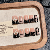 Faux ongles en acrylique faits main, courbes françaises, tendance exclusive ODM, couverture complète PMMA, texture 3D, personnalisables