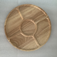 Plateau rond en bois de caoutchouc pour fruits
