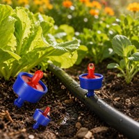Kit d'irrigation goutte à goutte pour jardin : Émetteur réglable en plastique à barbelures, connecteur de tube de 1/4 pouce avec contrôle du débit