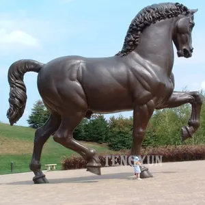 Escultura personalizada famosa de Leonardo da Vinci, escultura de caballo, estatuas de caballo de metal