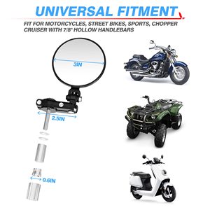 <span class=keywords><strong>Espejos</strong></span> Retrovisores Universales para Motocicleta, Redondos, <span class=keywords><strong>Plegables</strong></span>, Convexos, de 7/8" (22mm), para Honda, Scooter, Suzuki, Yamaha y Más - Product Image 4