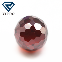 Perles rondes à facettes de 3mm-12mm, grenat/d-grenat, perles de zircone cubique, gemmes, boule à facettes synthétiques, pierres CZ, trou de perçage pour bracelet