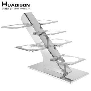Huadison – plateau de <span class=keywords><strong>buffet</strong></span> en métal, en acier inoxydable, présentoir de restauration à trois niveaux, support de gâteau de mariage, vente en gros - Product Image 6