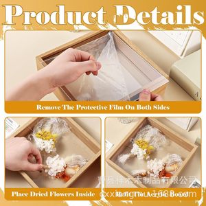 Wood Dried Flower Frame Rectangle Natural Color Handmade <b>Shadow</b> <b>Box</b> Display Frame For Home Decor - Product Image 5