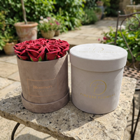 Boîtes à fleurs rondes en carton de luxe avec impression dorée, option de logo personnalisé, matériaux recyclés
