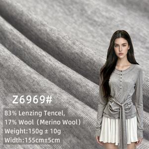 Tessuto in Maglia Premium 83% Lenzing Tencel 17% Lana Merino Leggero Traspirante Ecologico per Abbigliamento Femminile di Alta Gamma - Product Image 1