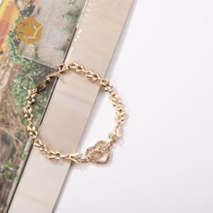 Elfic dini takı elmas bilezik halhal kadınlar kalp bilezik anneler günü hediyesi 14k altın kaplama takı Pulseras Infinito - Product Image 3