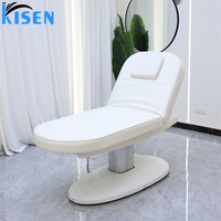 Table de massage électrique de luxe à 3 moteurs pour esthéticiennes, salon de beauté, spa facial, soins des cils et thérapie