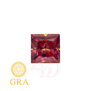 Colored Moissanite Deep Pink Square Princess Cut Lab Created Gemstone For Jewelry Making With Gra Report - Product Image 5