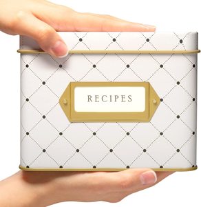 Boîte de carte de <span class=keywords><strong>recette</strong></span> en métal Durable personnalisée boîte de carte de <span class=keywords><strong>recette</strong></span> décorative en étain - Product Image 1
