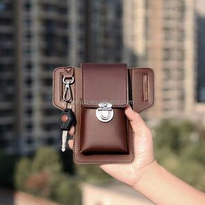 Vintage Two Style PU Leather Waist Bag Cellphone Loop Holster Belt Case Wallet Phone Pouch With <b>Hook</b> - Product Image 6
