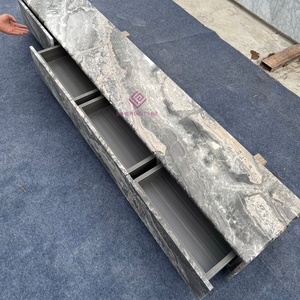 خزانة تلفاز رخامية إيطالية من فينيسيا بنية اللون للمنازل الفاخرة وغرف المعيشة الكبيرة - Product Image 1