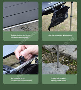 2025 New Design Outdoor <b>Foldable</b> <b>Picnic</b> <b>Table</b> Black Aluminum <b>Table</b> - Product Image 5