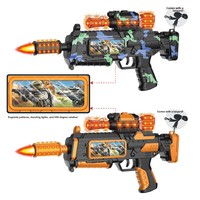 Jouet pour enfant, pistolet à balles électriques avec son, lumière, bande lumineuse, musique, laser, vibration, pistolet mitrailleur jouet