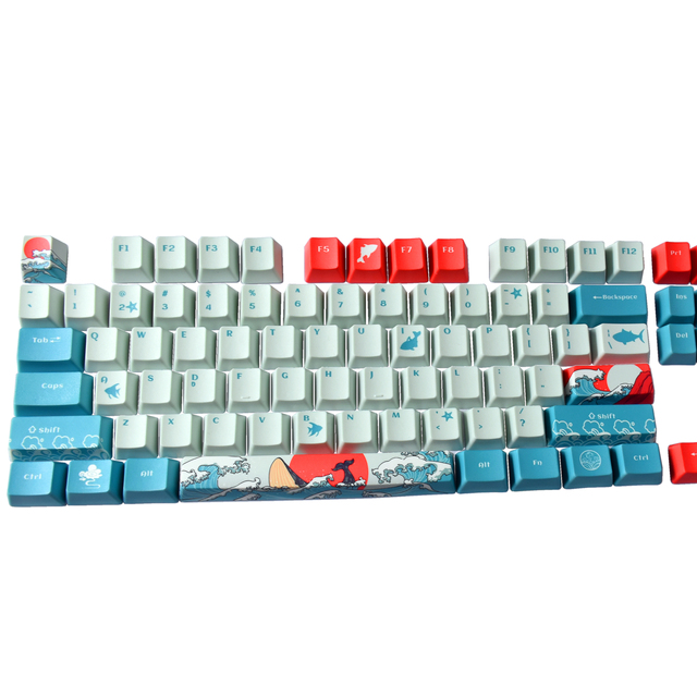 OSHID Coral Sea Thermal Dye-sublimation Pbt Keycaps Mechanical Keyboard Keycaps 61 87 Keys