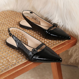 Scarpe Basse da Donna con Motivo Serpentine, <span class=keywords><strong>Ballerine</strong></span> Slingback, Sandali Slip-on con <span class=keywords><strong>Cinturino</strong></span>, Taglie Grandi, Vendita Diretta dalla Fabbrica, Design alla Moda - Product Image 4