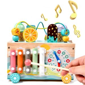 Bloques de laberinto de cuentas, xilófono, juego de pesca, actividades educativas para niños pequeños, juguetes Montessori de madera - Product Image 2