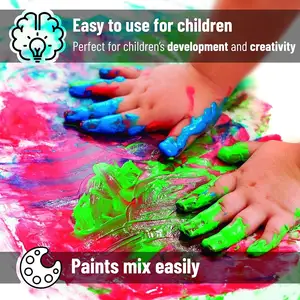 Pintura acrílica lavable para niños (2,4 oz /70ml cada una) pintura de dedo no tóxica para Navidad vacaciones hogar aula manualidades