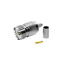 Matériau en laiton d'approvisionnement d'usine SO-239 UHF femelle Jack prise à sertir pour RG58 LMR195 LMR200 RG223 câble Rf connecteurs coaxiaux coaxiaux