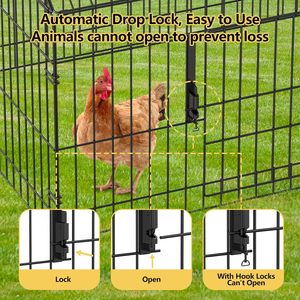 Recinto Pollaio in Metallo da Giardino con Copertura Gabbia per Galline Recinzione Canile per Anatre - Product Image 6
