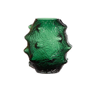 Fleur artificielle en cristal vert émeraude, avec vase, pour la décoration de la maison - Product Image 2