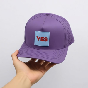 Custom Embroidered Logo 5 Panel Rope Baseball Caps <b>Waterproof</b> Polyester Laser Cut Hole Perforated Golf <b>Hat</b> with Ball Marker - Product Image 4