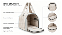Sac de transport pour animaux de compagnie en nylon souple avec logo personnalisé BSCI, trou d'aération respirant, sac de transport pour animaux de compagnie pour petit chien ou chat, pour les sorties et les courses