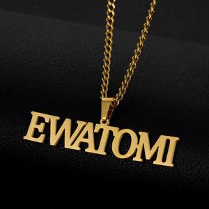 Özel büyük boy mektup Hip Hop takı kolye paslanmaz çelik altın kaplama kişiselleştirilmiş asmak için bir daire adı kolye erkekler - Product Image 2