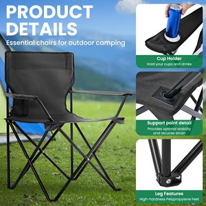 Chaise <span class=keywords><strong>de</strong></span> plage, <span class=keywords><strong>de</strong></span> camping et <span class=keywords><strong>de</strong></span> pêche <span class=keywords><strong>pliable</strong></span>, grande, surdimensionnée, portable, en tissu Oxford durable - Product Image 3