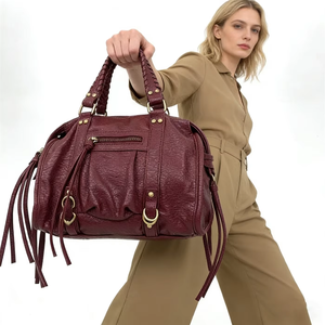 Borsa da Moto Y2K alla Moda <span class=keywords><strong>e</strong></span> Personalizzata per Donna con Nappe <span class=keywords><strong>e</strong></span> Tasche Multiple, Borsa a Mano Retrò <span class=keywords><strong>e</strong></span> Stile Spicy Girl - Product Image 2