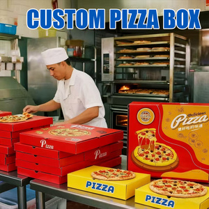 Caja de pizza de papel Kraft marrón impresa Caja de pizza de papel marrón barata - Product Image 5