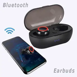 Mini kablosuz kulaklık anti-ter spor kulaklık gürültü iptal ses Stereo kulak içi kablosuz kulaklık özel logo