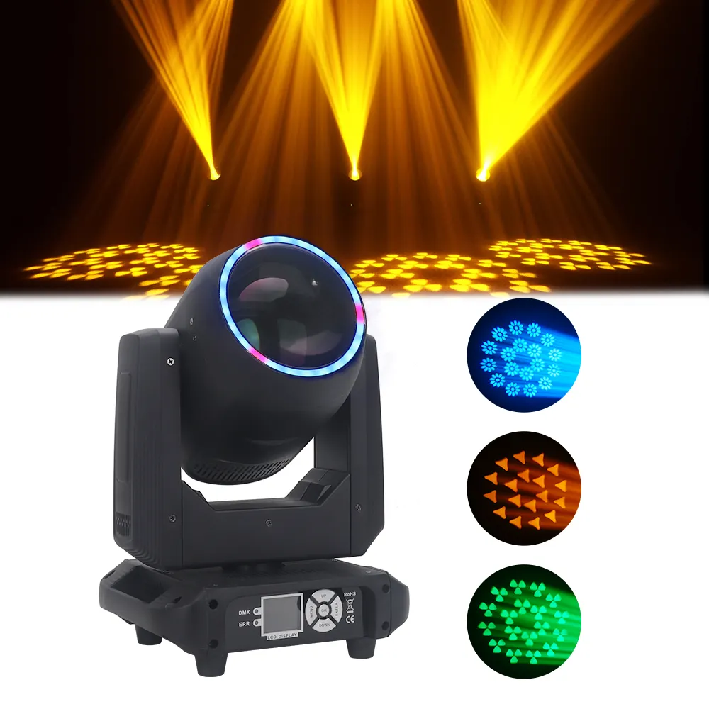 150 watt DMX Cabeza Movil effetto arcobaleno LED fascio Spot fase di illuminazione 18 prismi testa in movimento per festa di nozze concerto in discoteca
