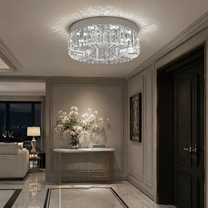 Vente en gros de luminaires de plafond en cristal LED en acier inoxydable de style moderne pour la maison, le salon et la chambre à coucher, 3 couleurs - Product Image 2